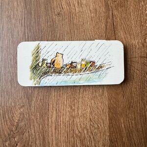 1980's Vintage Winnie The Pooh Tin Pencil Case Hunkydory Designs England 7" x 3"
